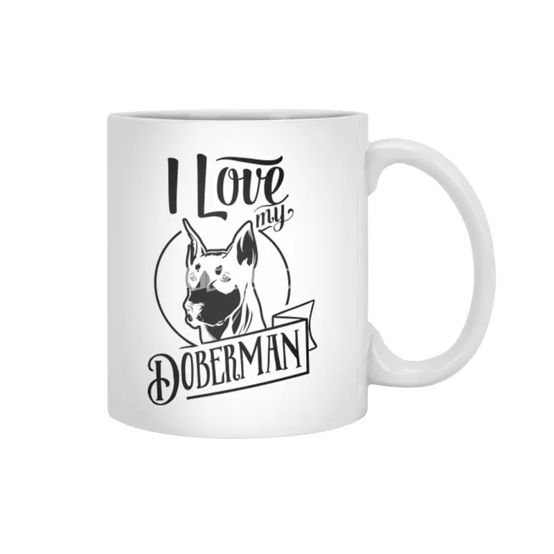 I Love My Doberman Beyaz Kupa