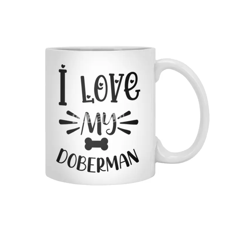 I Love My Doberman Beyaz Kupa