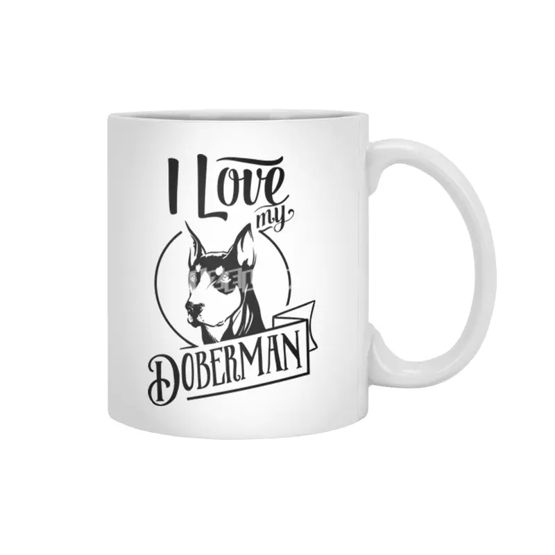 I Love My Doberman Beyaz Kupa