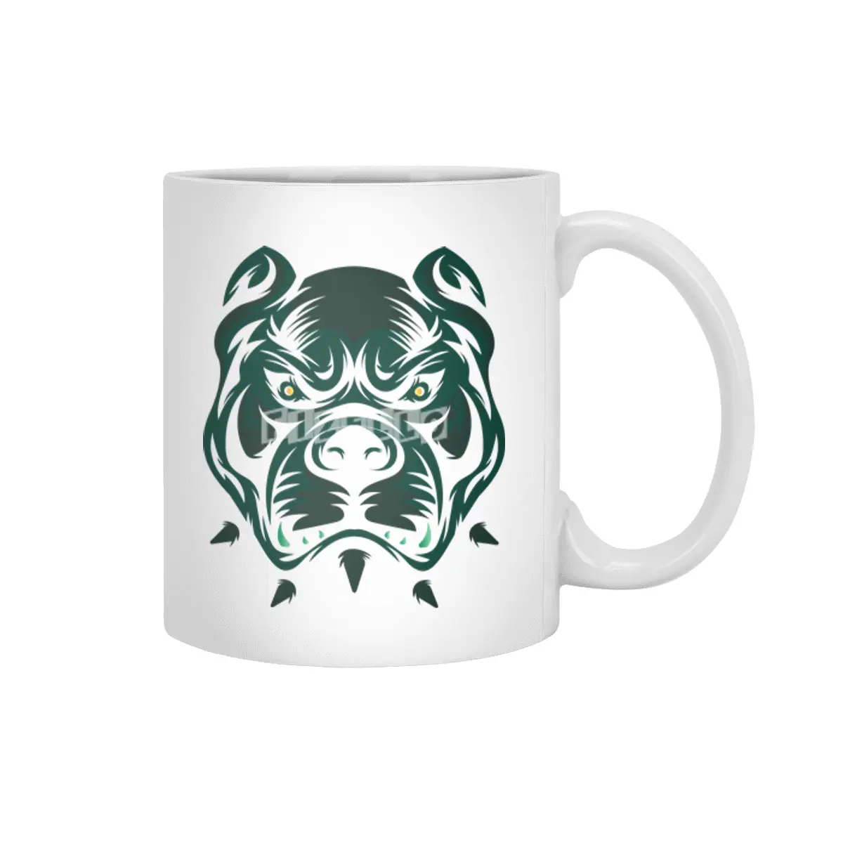 Abstract Bulldog Face Beyaz Kupa