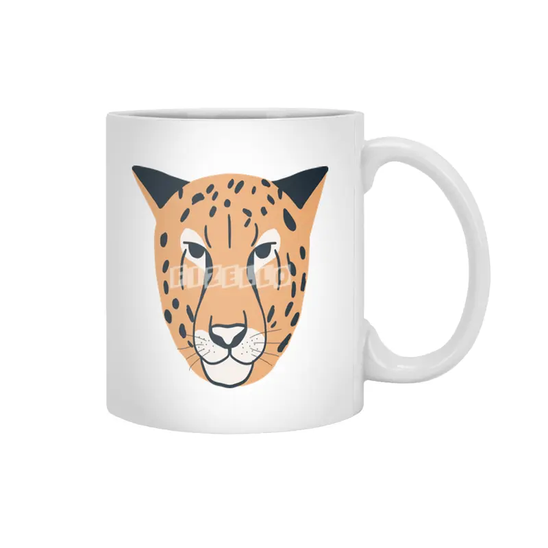 Abstract Cheetah Beyaz Kupa