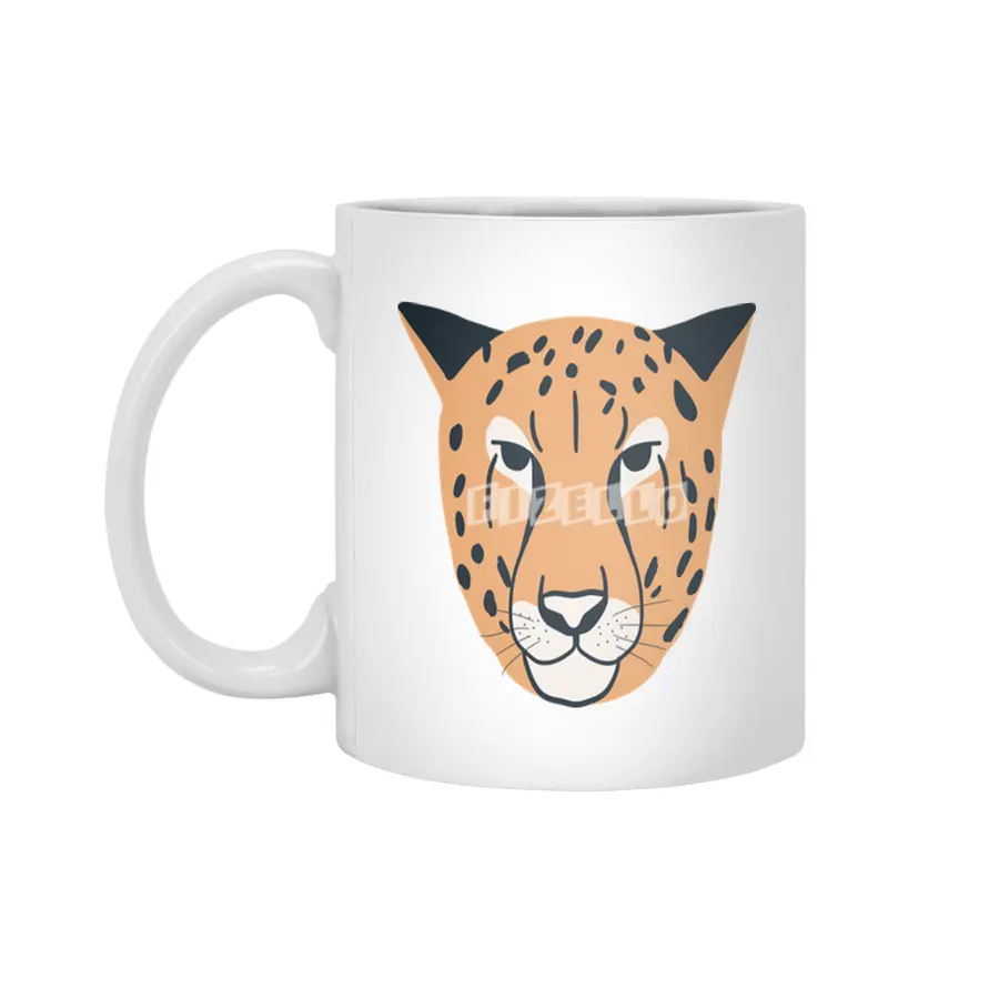 Abstract Cheetah Beyaz Kupa