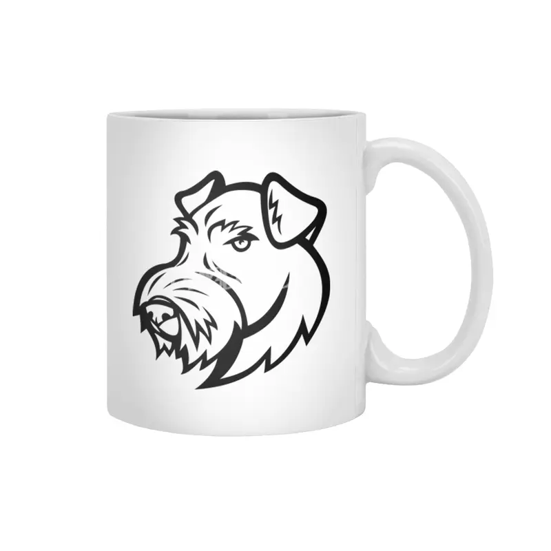 Airedale Terrier Head Beyaz Kupa