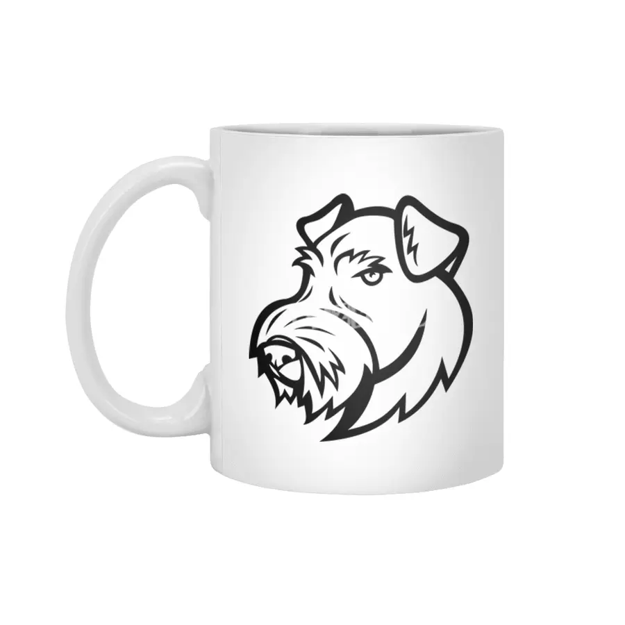 Airedale Terrier Head Beyaz Kupa