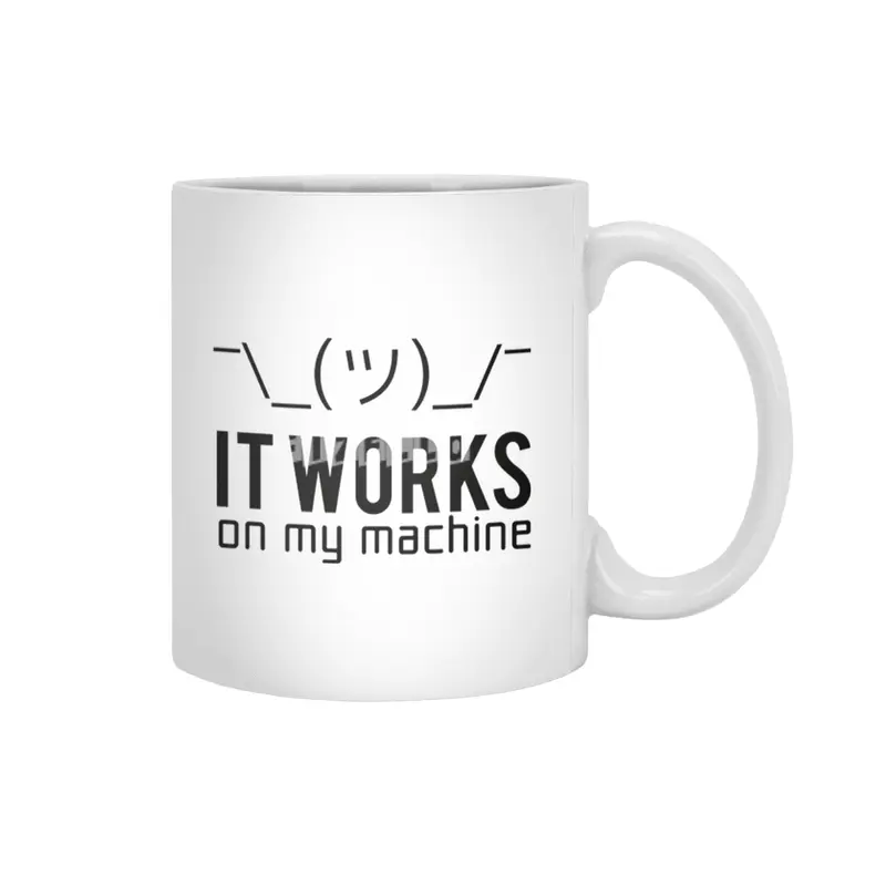 Programmer Working Machine Beyaz Kupa
