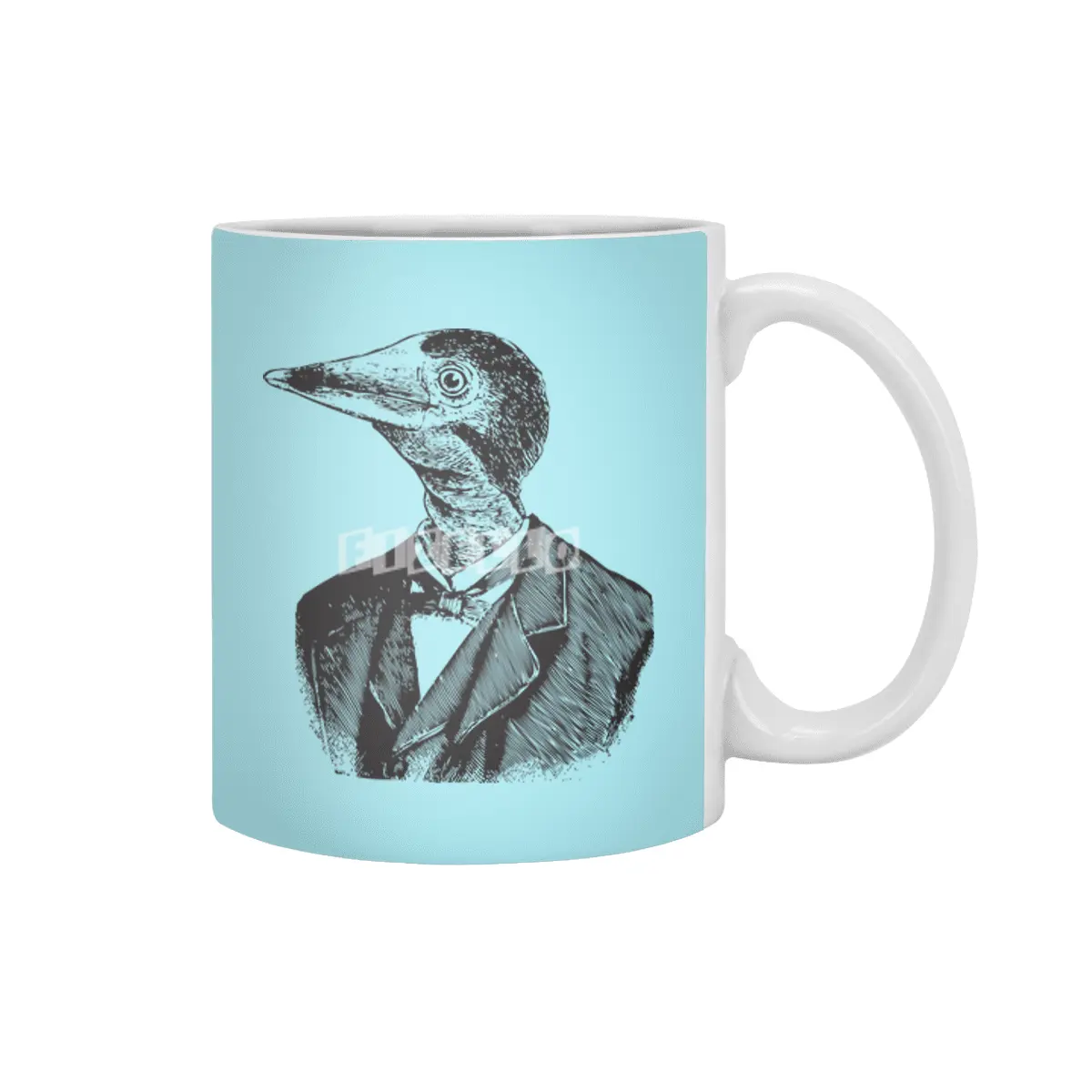 Man Bird Portrait Beyaz Kupa