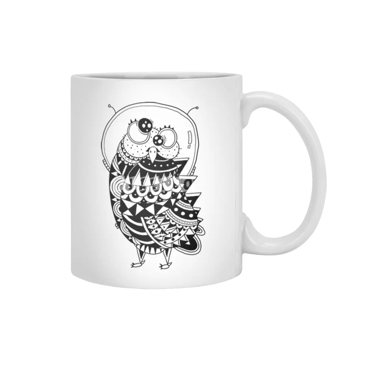Owl Spaceman Beyaz Kupa