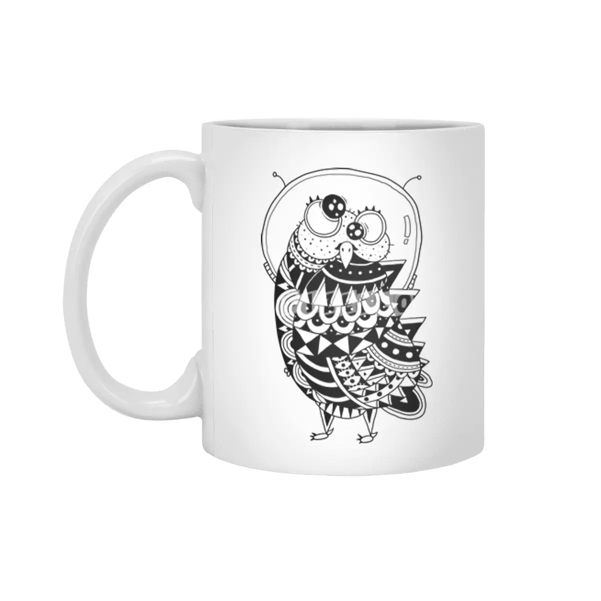 Owl Spaceman Beyaz Kupa