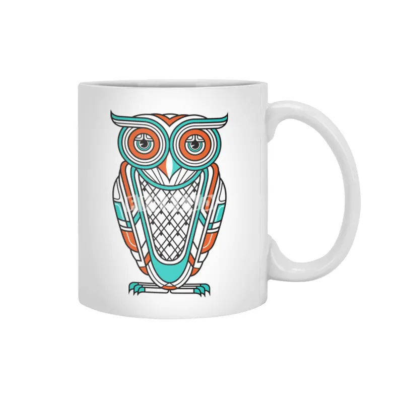 Art Deco Owl Beyaz Kupa