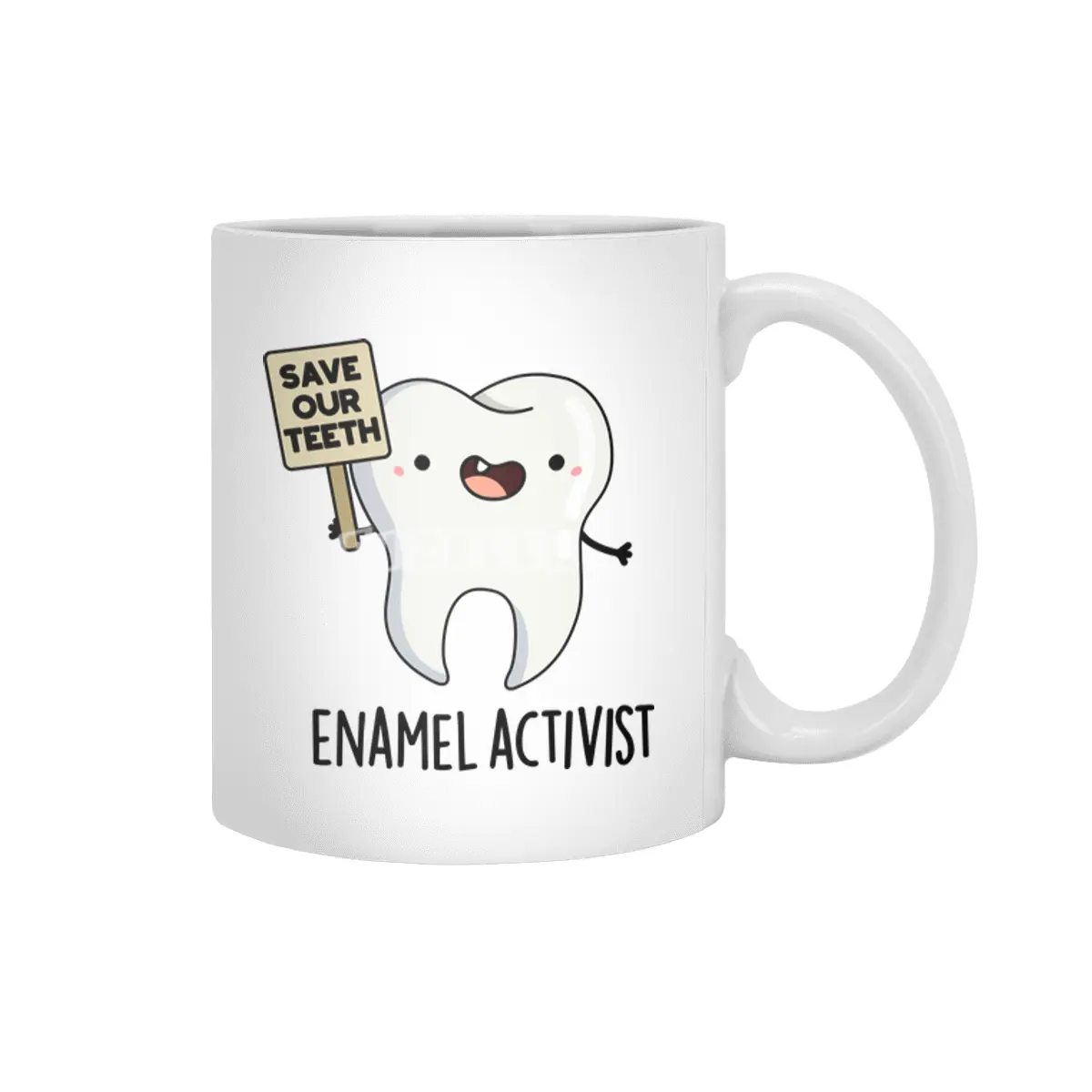 Enamel Activist Cute Dental Tooth Pun Beyaz Kupa