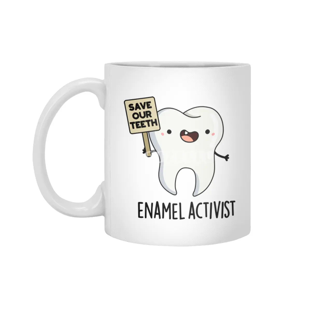Enamel Activist Cute Dental Tooth Pun Beyaz Kupa