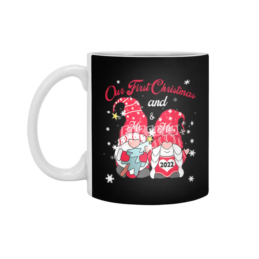 Our First Christmas As Mr and Mrs 2023 Couple Gnomes Xmas Beyaz Kupa