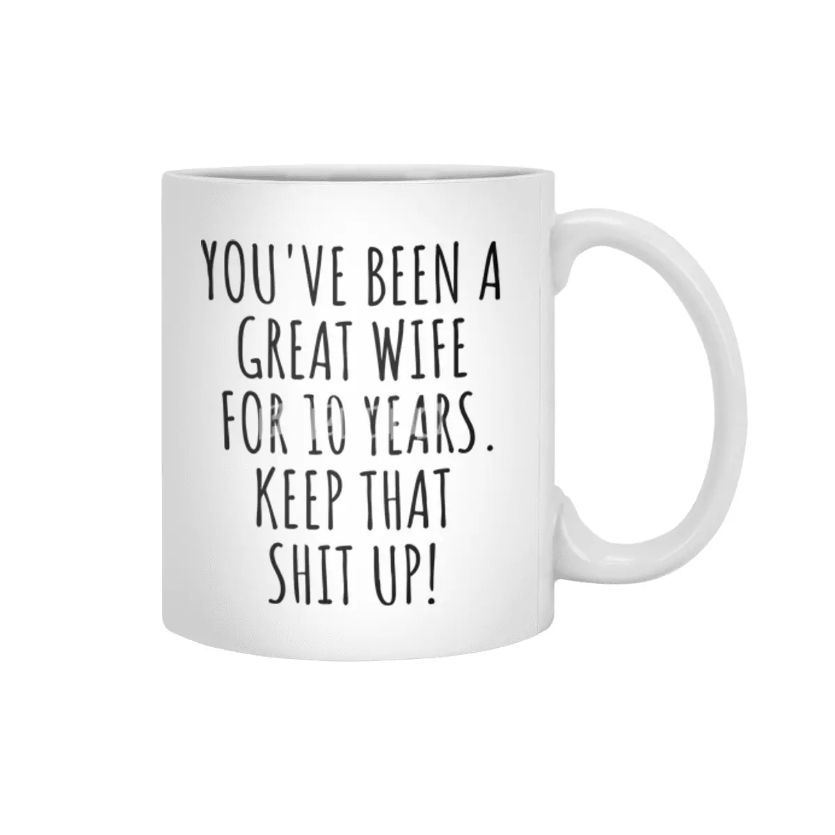 10 Years Anniversary Wife Funny Gift for 10th Wedding Relationship Couple Marriage Beyaz Kupa