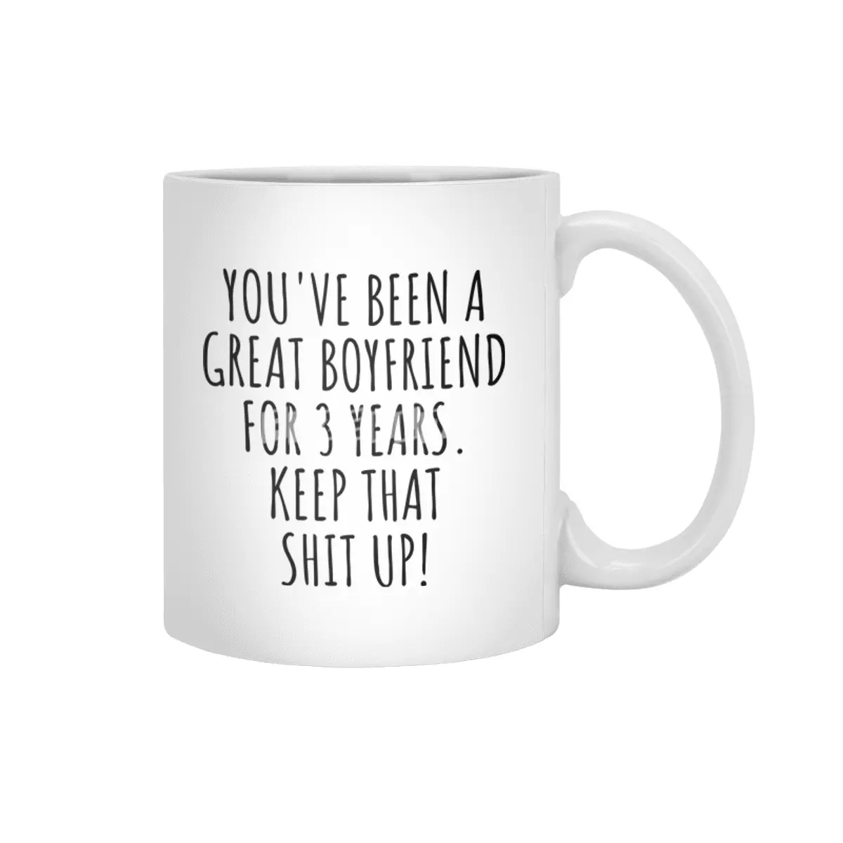 3 Years Anniversary Boyfriend Funny Gift for BF 3rd Dating Relationship Couple Together Beyaz Kupa