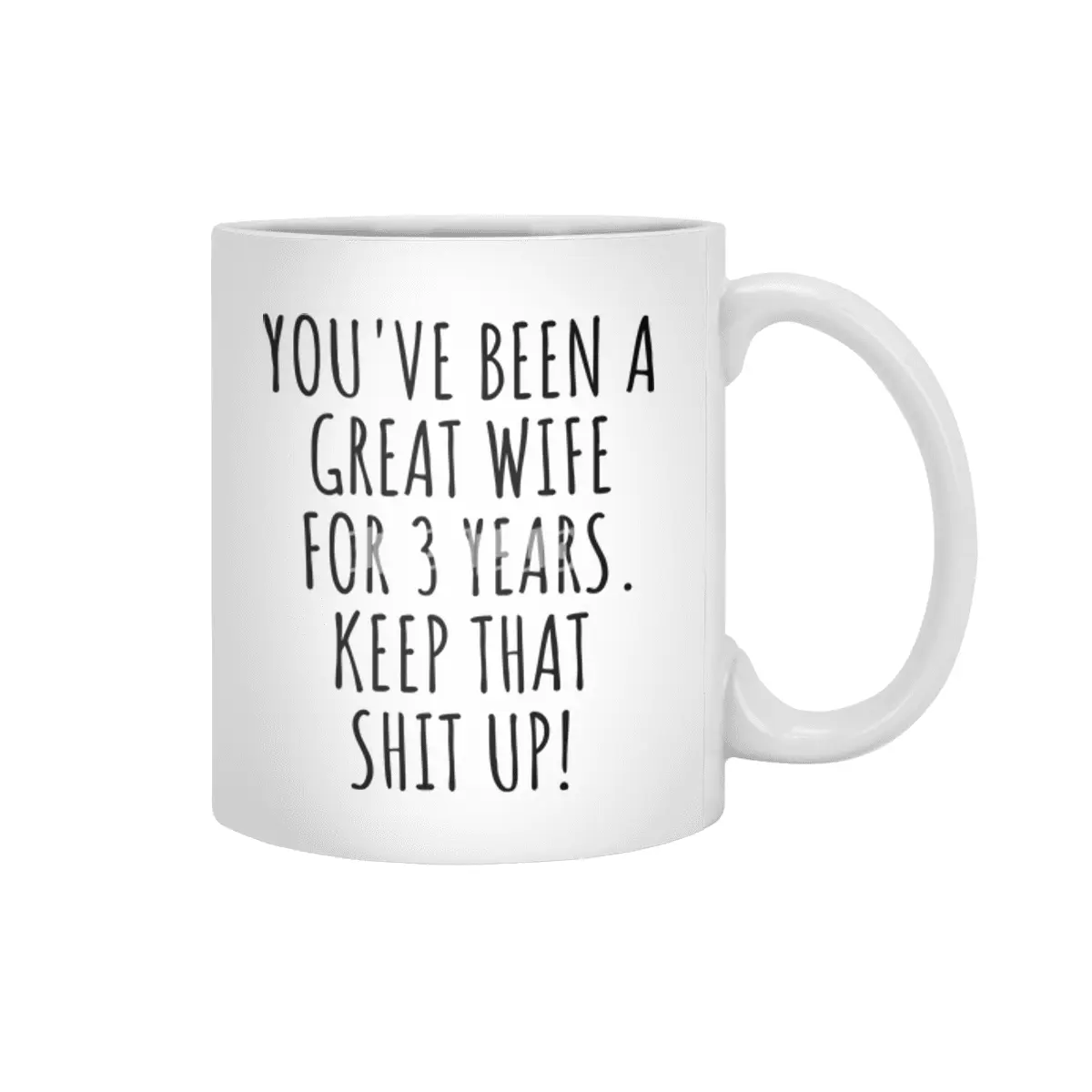 3 Years Anniversary Wife Funny Gift for 3rd Wedding Relationship Couple Marriage Beyaz Kupa