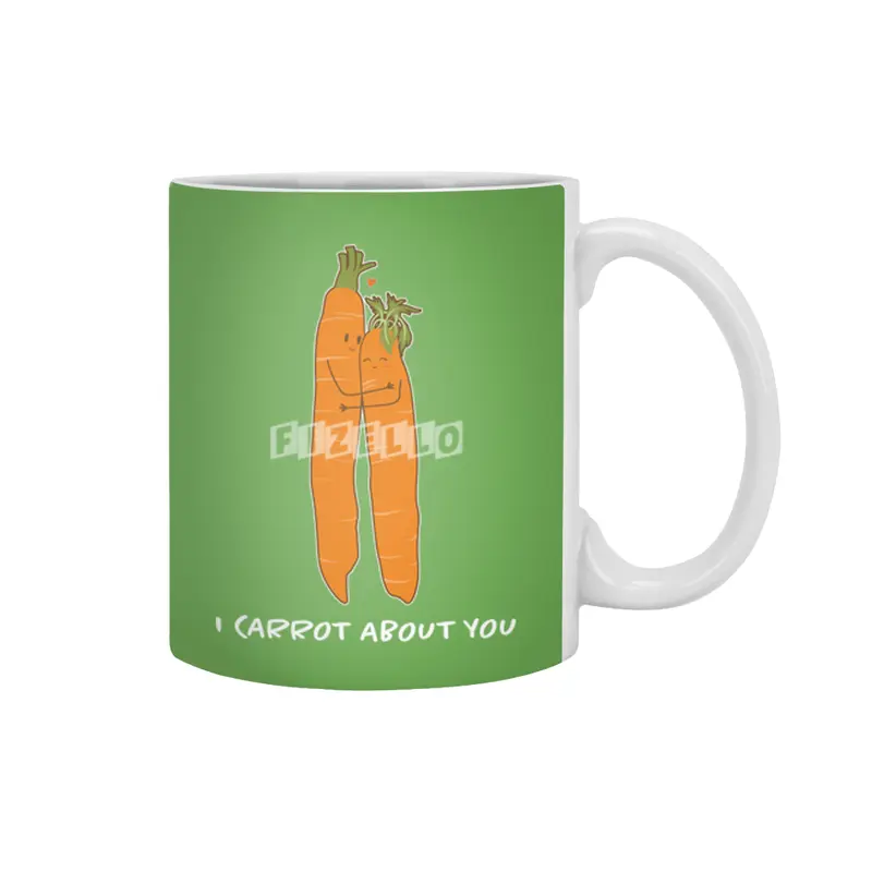 carrot love Couple matching look vegetarian Valentine's Day Easter Beyaz Kupa
