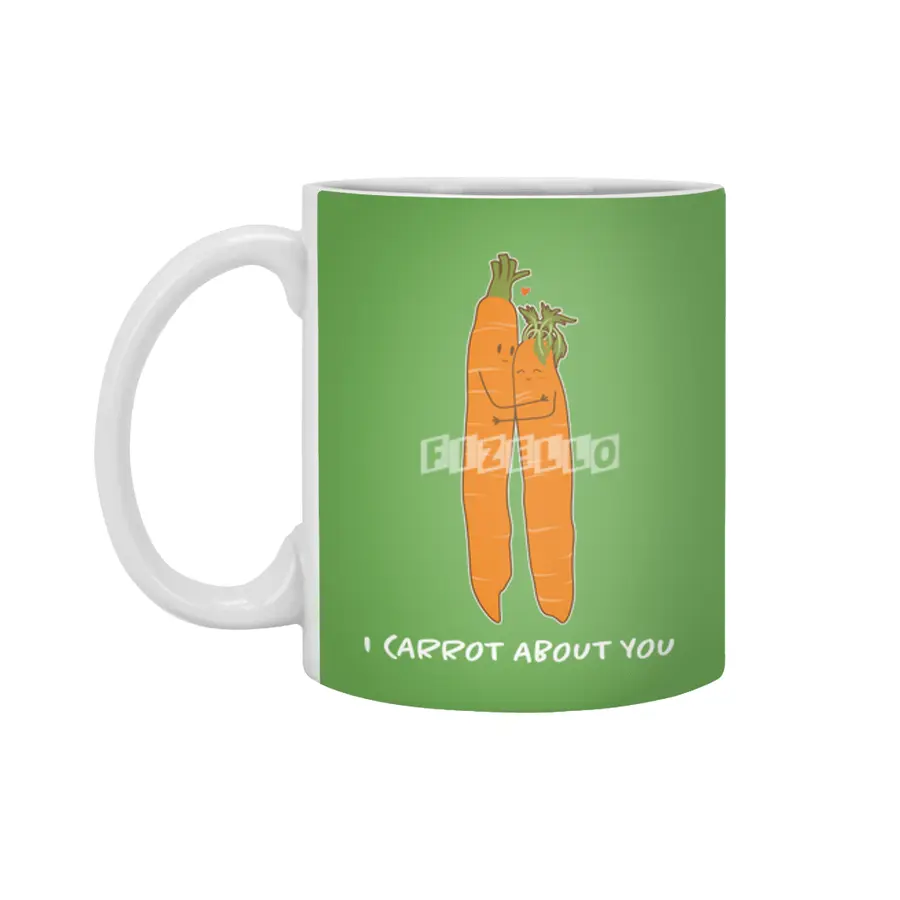 carrot love Couple matching look vegetarian Valentine's Day Easter Beyaz Kupa