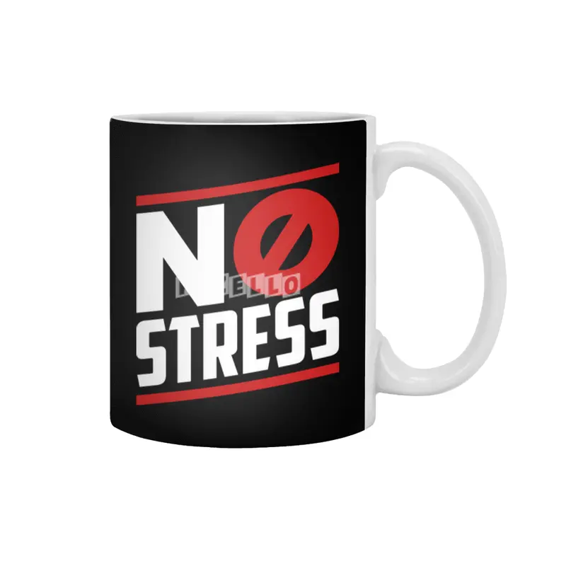 no stress on black Beyaz Kupa