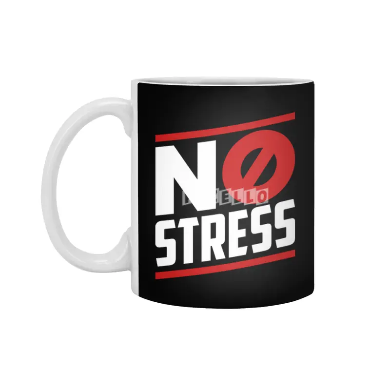 no stress on black Beyaz Kupa