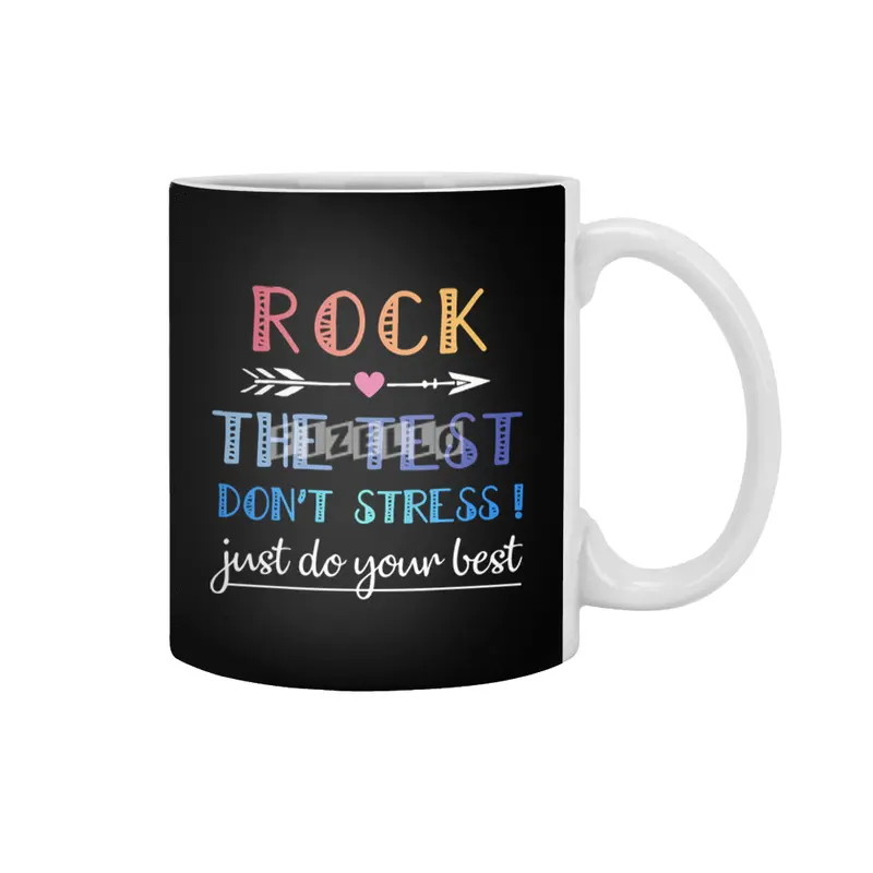 rock the test the best dont stress just do your best rock Beyaz Kupa