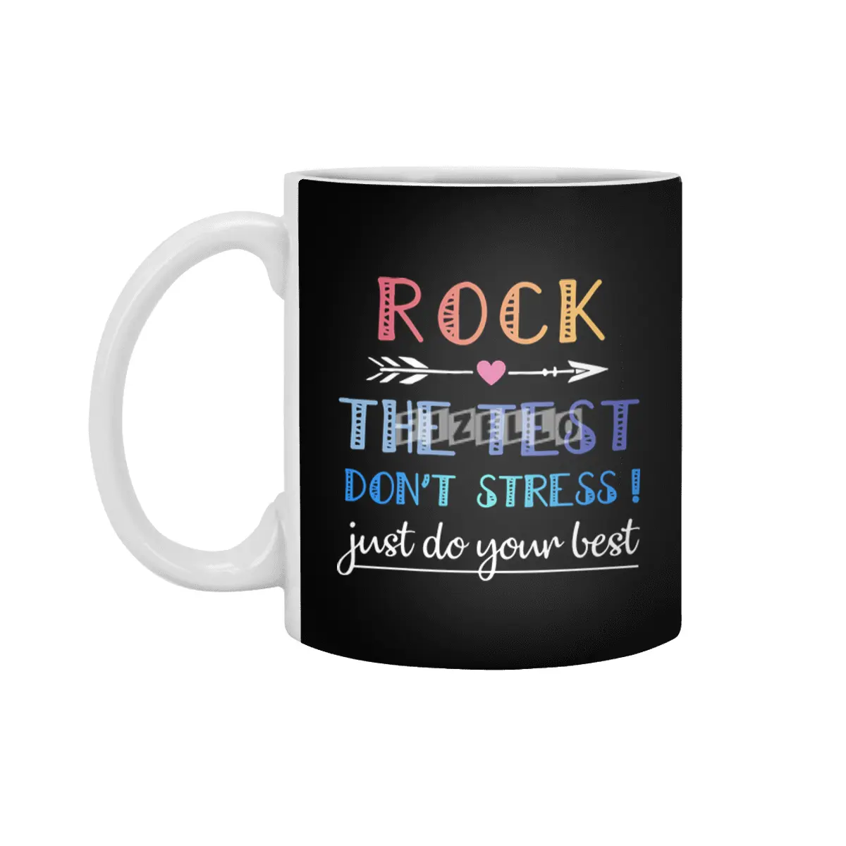 rock the test the best dont stress just do your best rock Beyaz Kupa