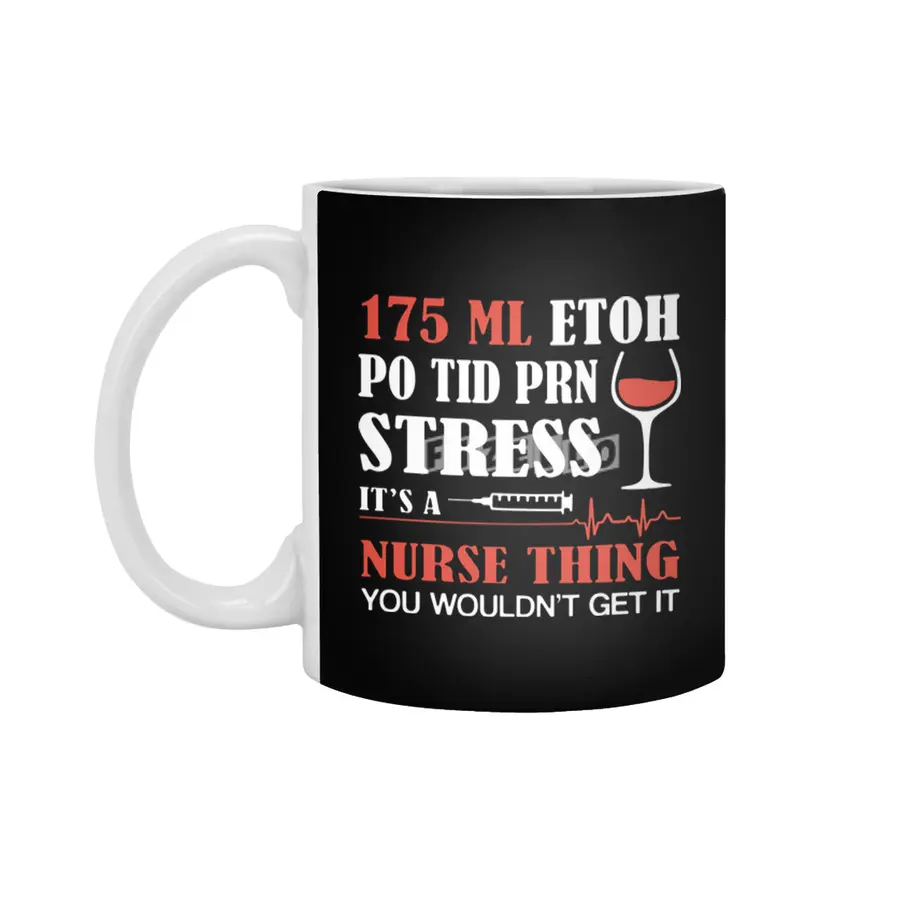 175 lm etoh po tid prn stress its a cancer t-shirts Beyaz Kupa