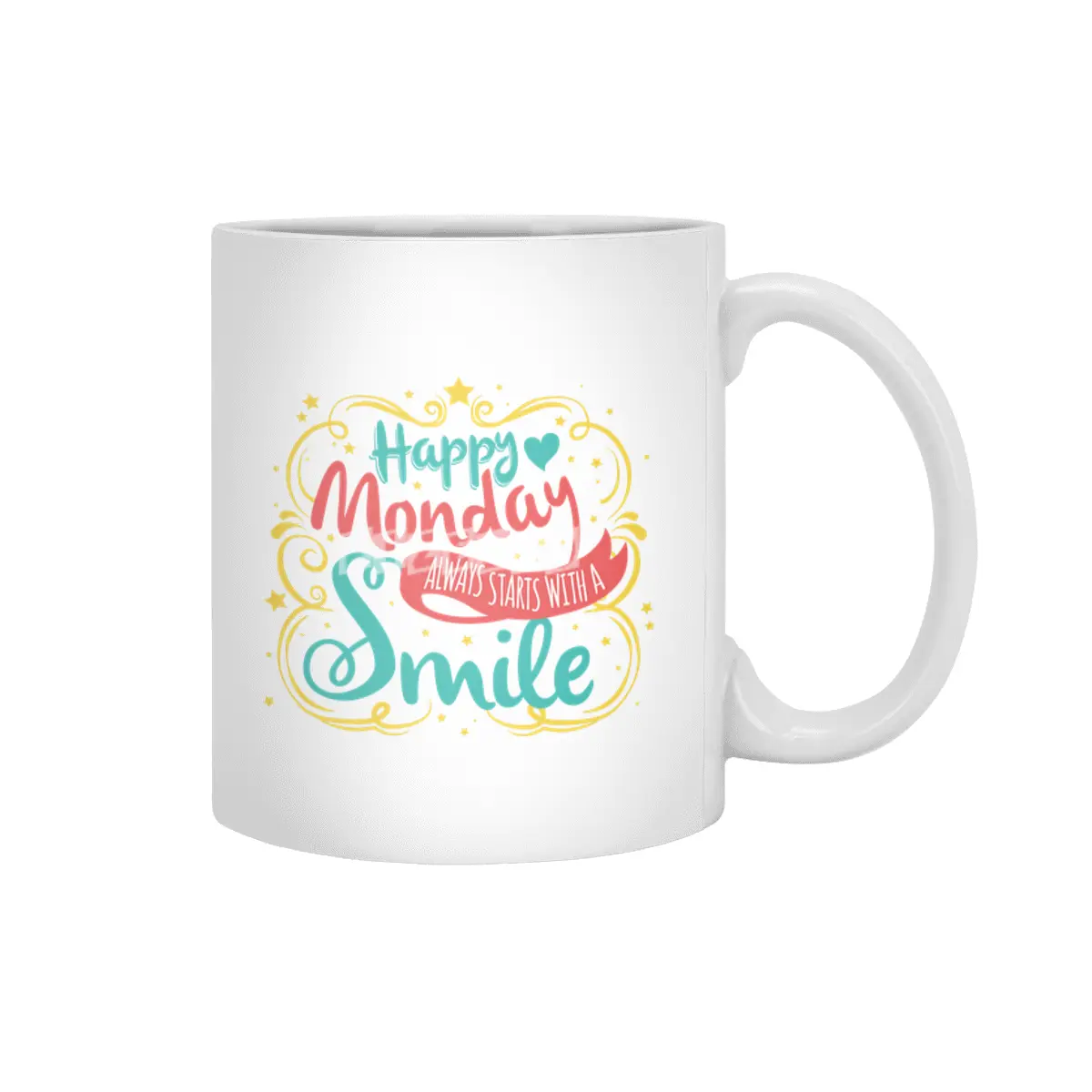 happy monday Beyaz Kupa