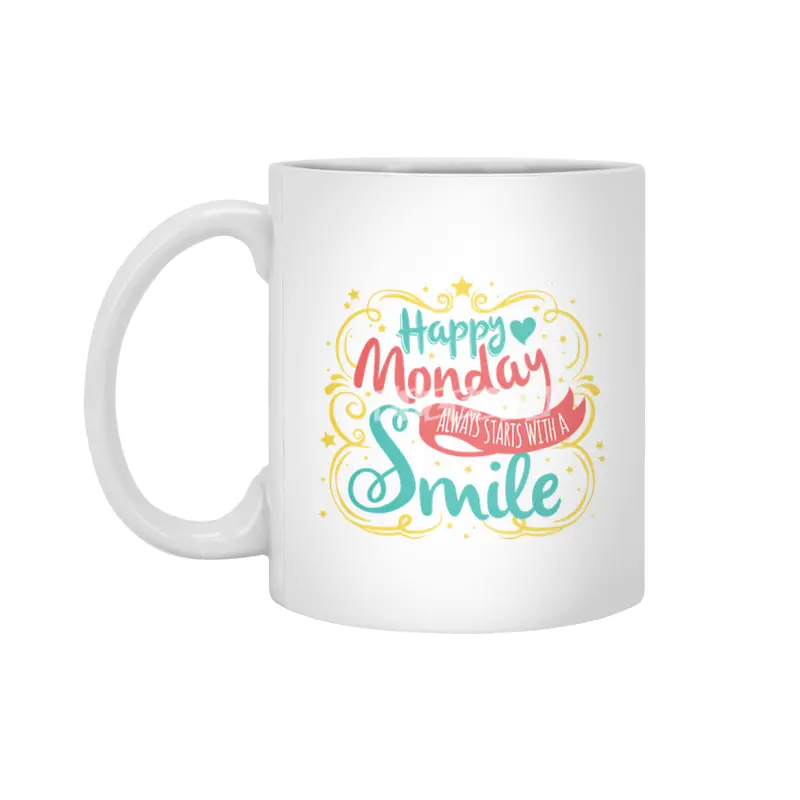 happy monday Beyaz Kupa