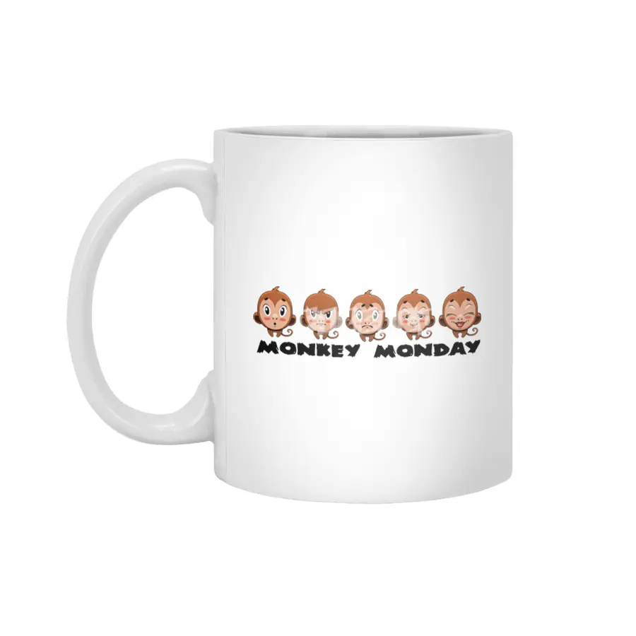 Monkey Monday Mood Beyaz Kupa