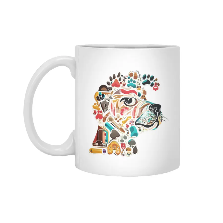 Paw Print Collage: Dog Lover's Delight Beyaz Kupa