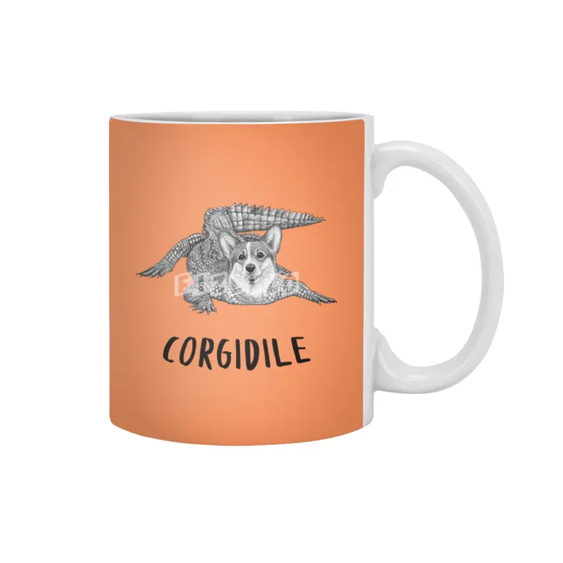 Corgidile | Corgi + Crocodile Hybrid Animal Beyaz Kupa