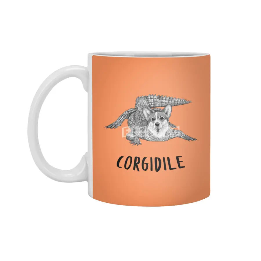 Corgidile | Corgi + Crocodile Hybrid Animal Beyaz Kupa