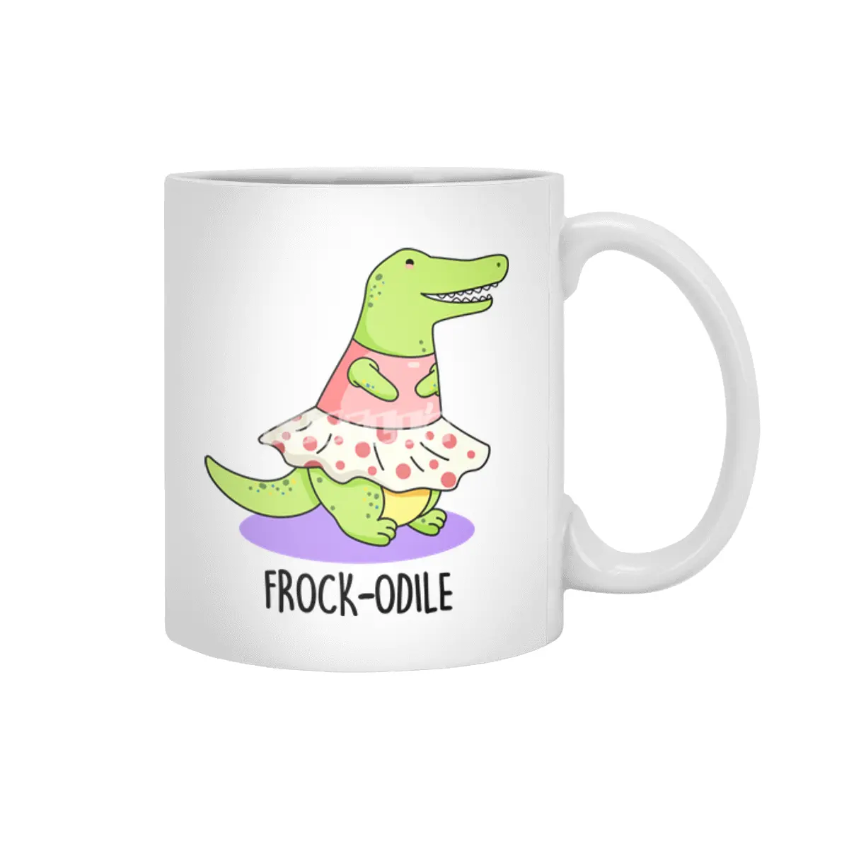 'Frock-odile Cute Crocodile Pun Beyaz Kupa