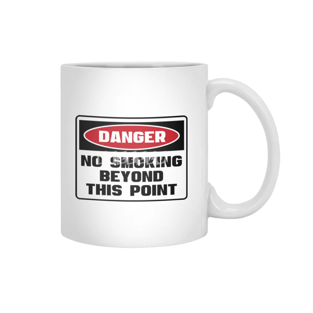 Safety First DANGER! NO SMOKING BEYOND THIS POINT by Danger!Danger!™ Beyaz Kupa