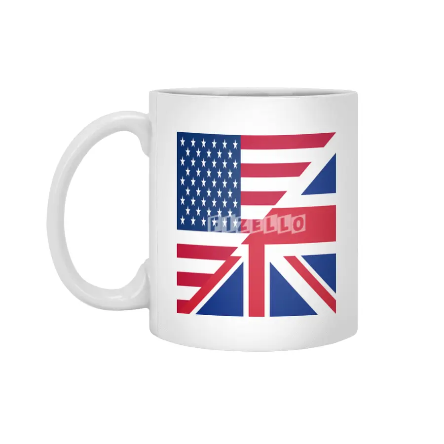American & United Kingdom Flags Beyaz Kupa
