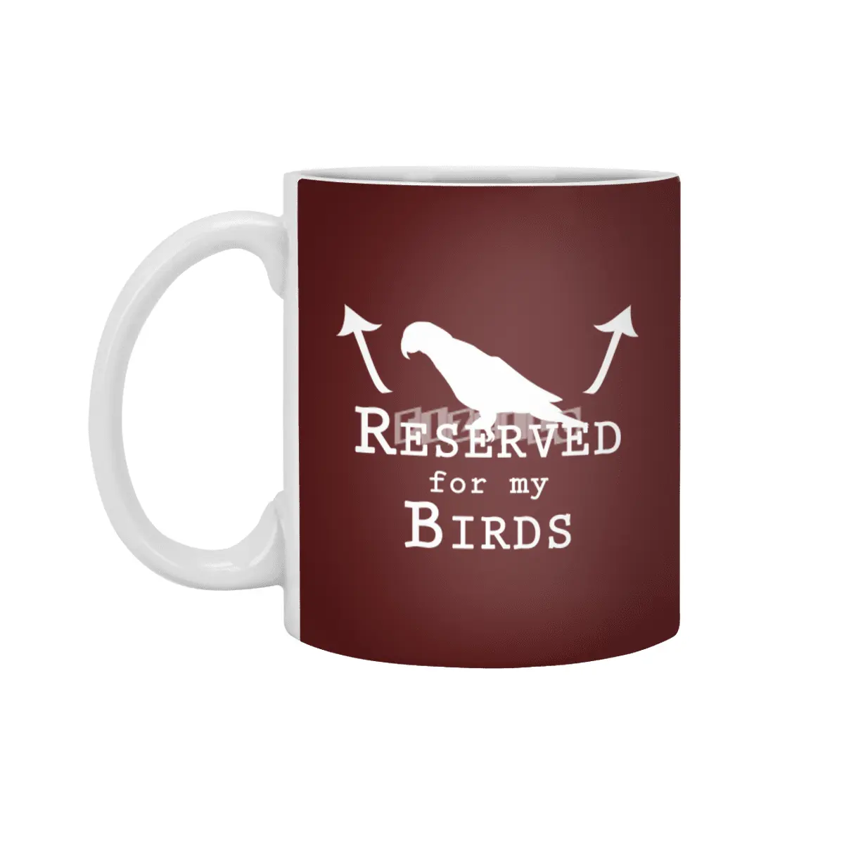 Reserved for my Birds - white text Beyaz Kupa