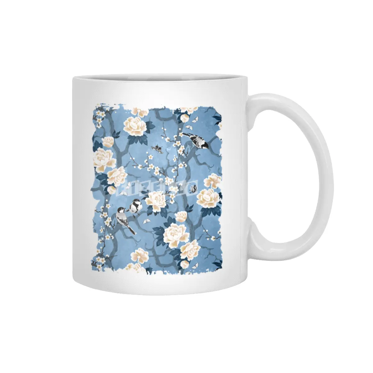 Chinoiserie birds classic blue Beyaz Kupa