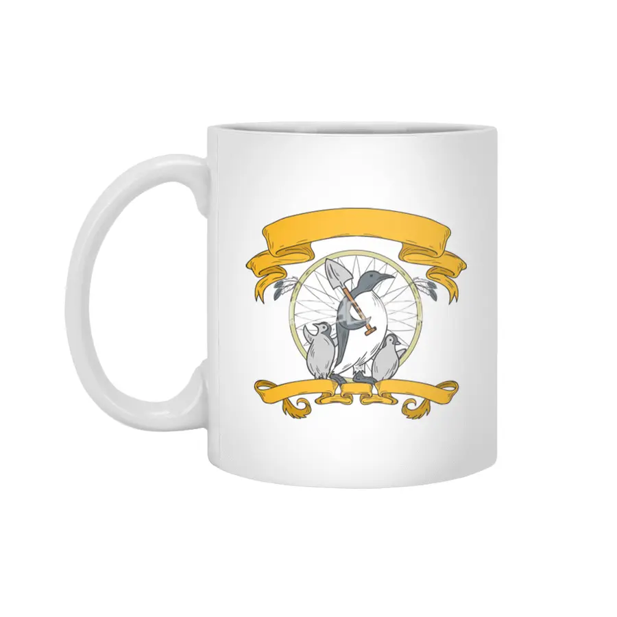 Penguin Shovel Chick Dreamcatcher Drawing Beyaz Kupa