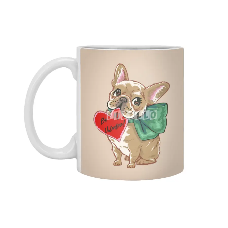 Be My Valentine Frenchie Beyaz Kupa