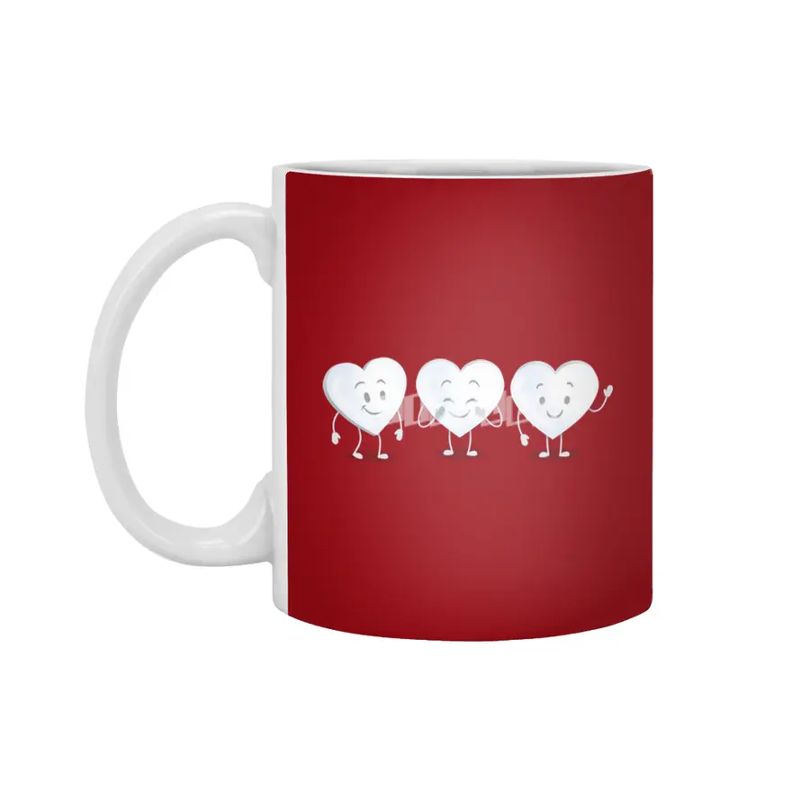 White Valentine Candy Hearts Beyaz Kupa