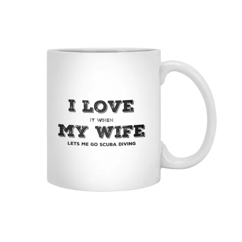 I Love My Wife - Scuba Diving Beyaz Kupa