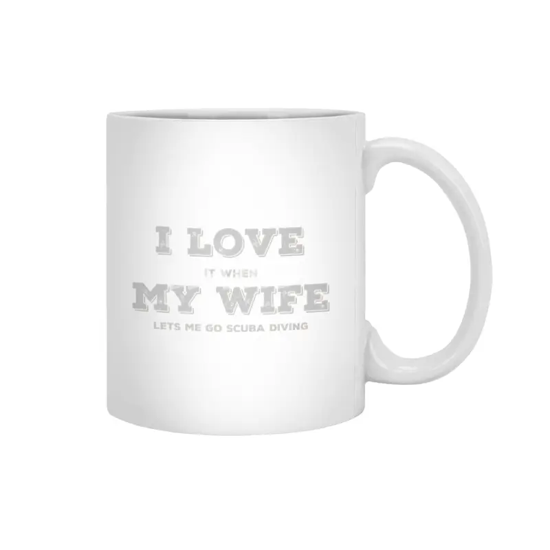 I Love My Wife - Scuba Diving Beyaz Kupa