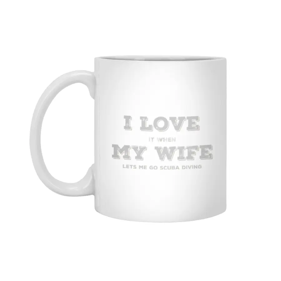 I Love My Wife - Scuba Diving Beyaz Kupa