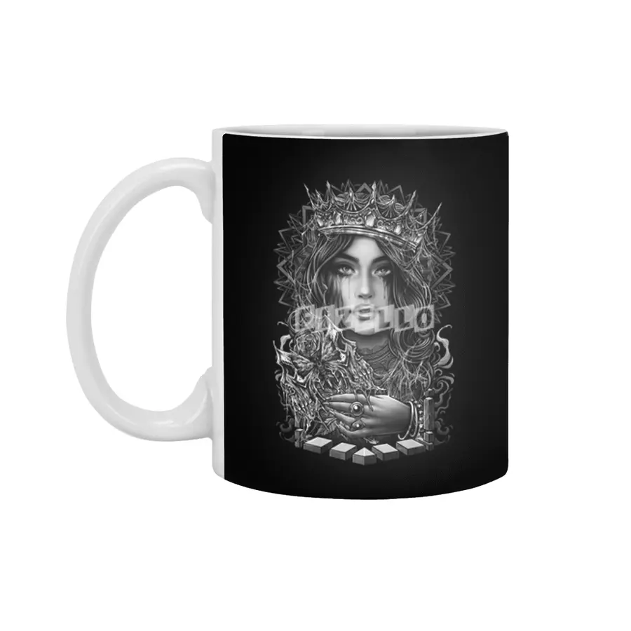 Queen gothic girl neo traditional tattoo Beyaz Kupa