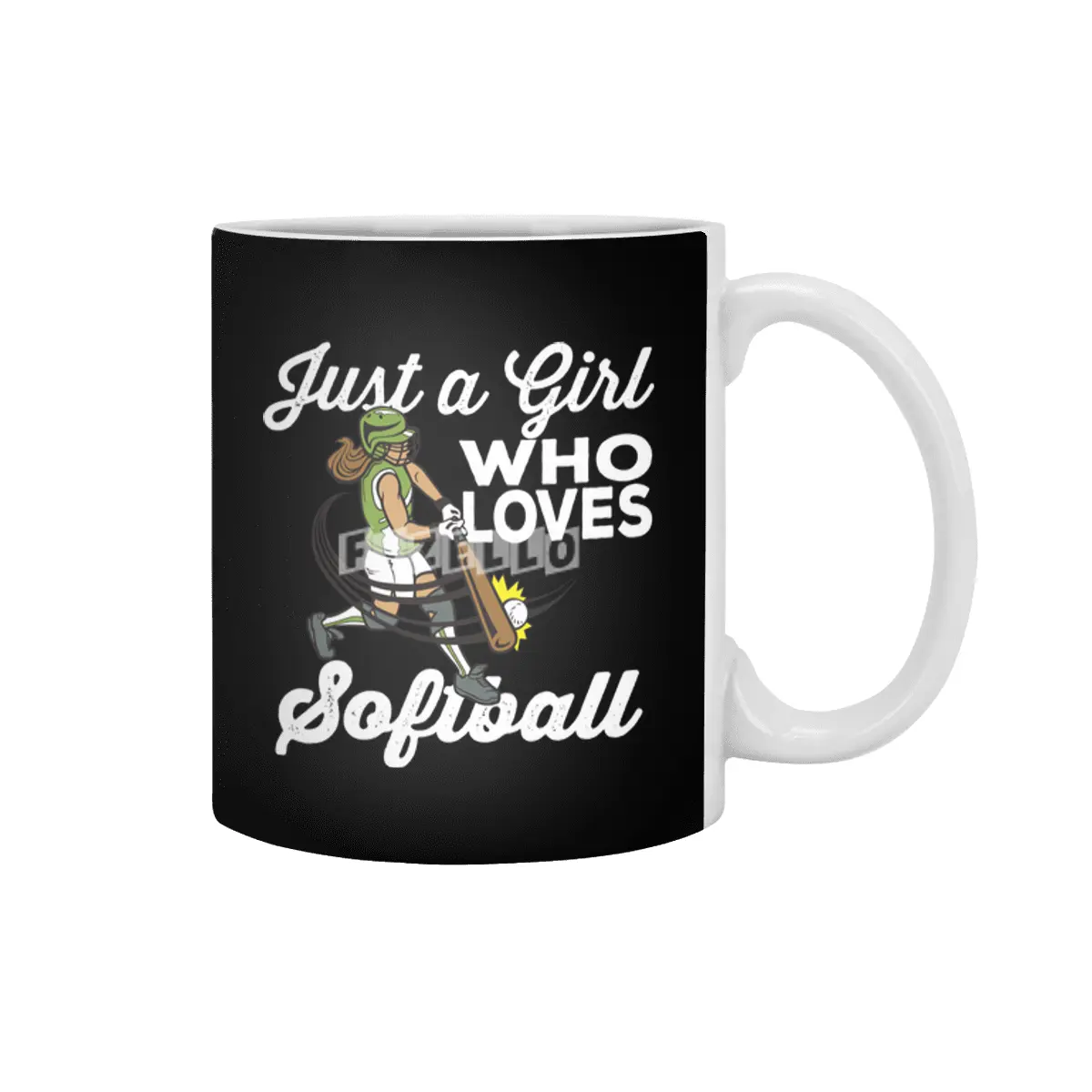 Just a Girl Who Loves Softball Sport Fan Beyaz Kupa