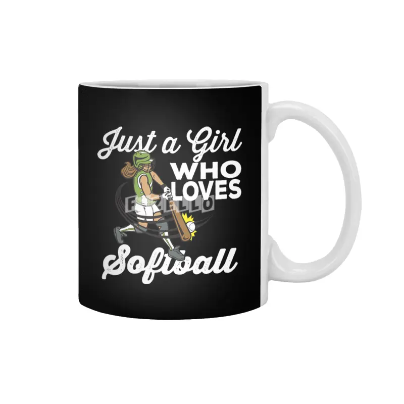 Just a Girl Who Loves Softball Sport Fan Beyaz Kupa