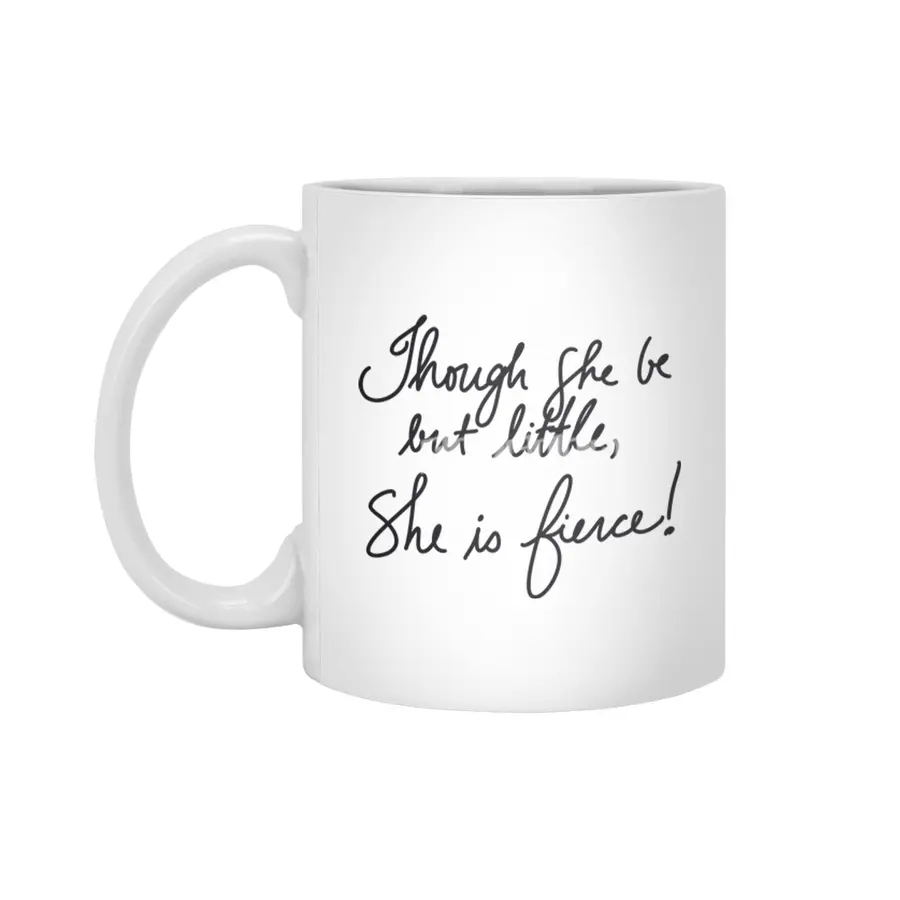 Shakespeare Midsummer quote - Though she be but little Beyaz Kupa