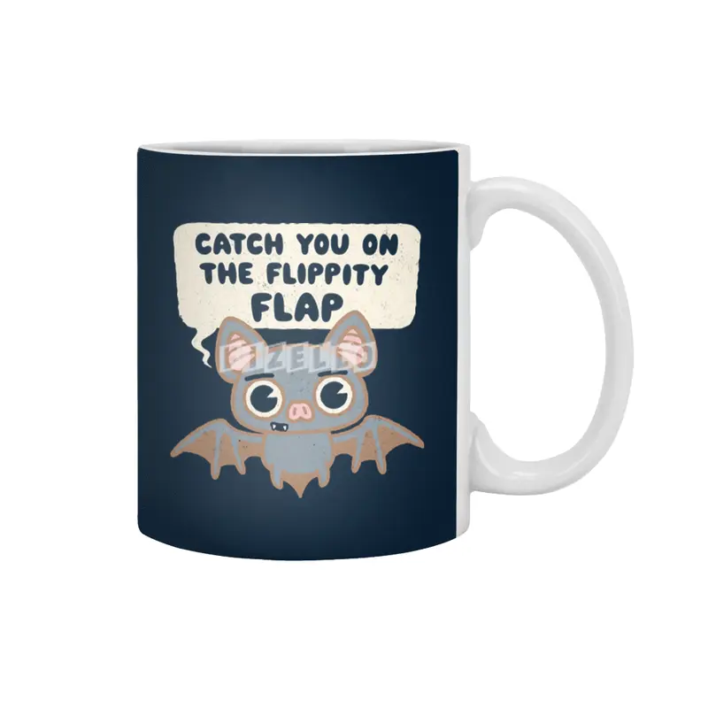Catch You on the Flippity Flap -  Cute Kawaii Bat Beyaz Kupa