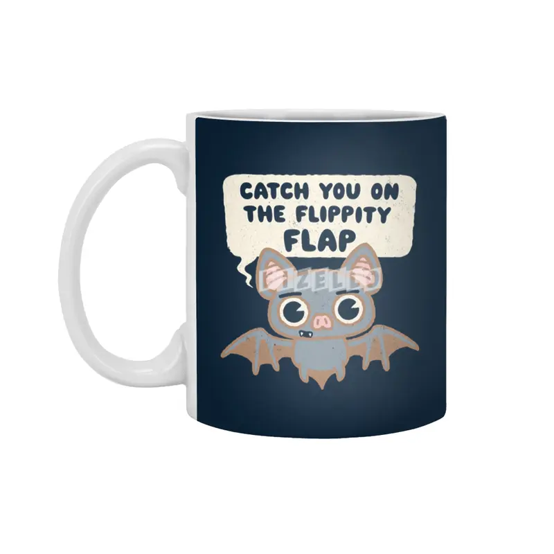 Catch You on the Flippity Flap -  Cute Kawaii Bat Beyaz Kupa