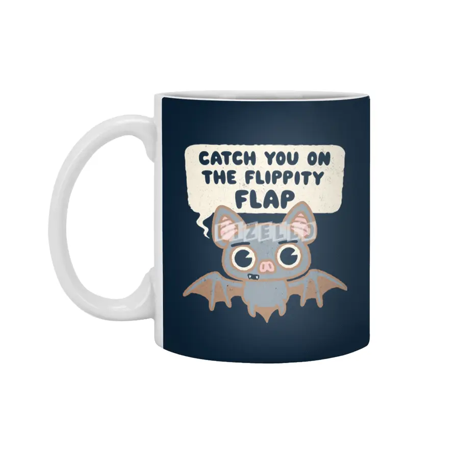 Catch You on the Flippity Flap -  Cute Kawaii Bat Beyaz Kupa